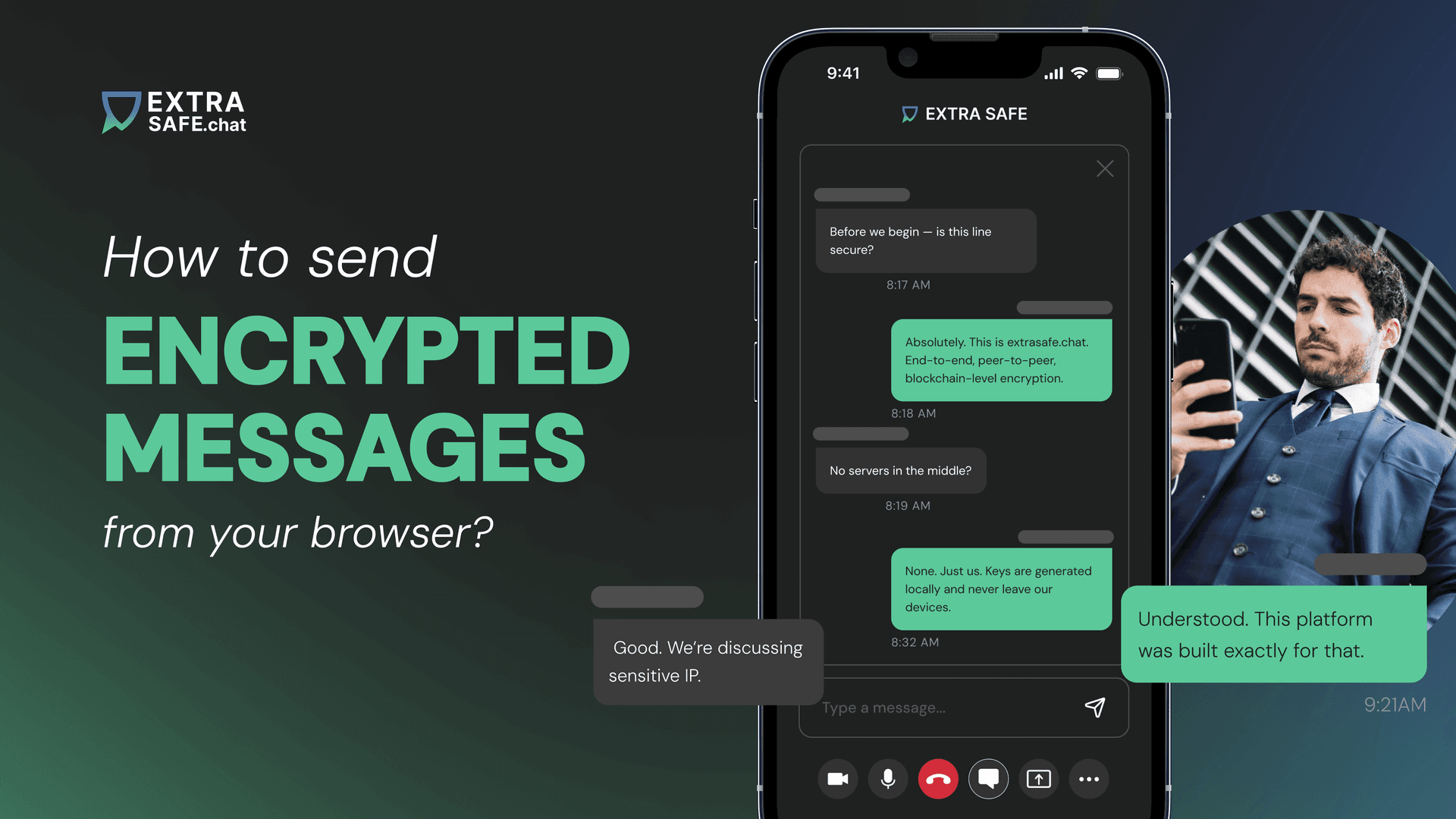 encrypted messages from your browser - extrasafe.chat