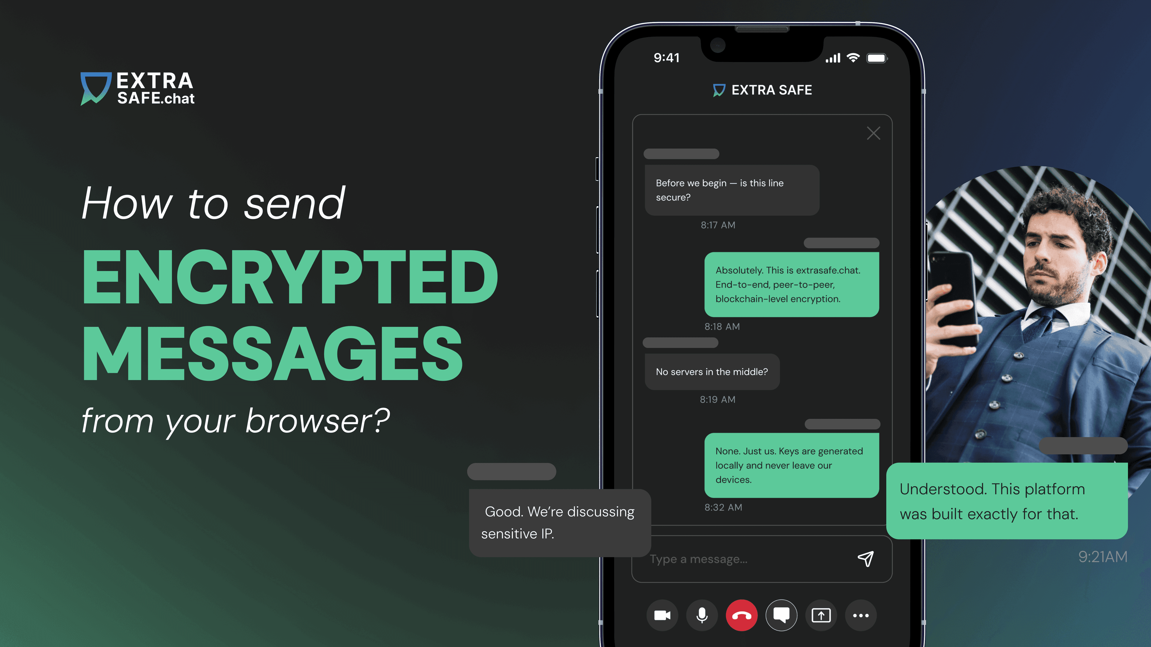encrypted messages from your browser - extrasafe.chat