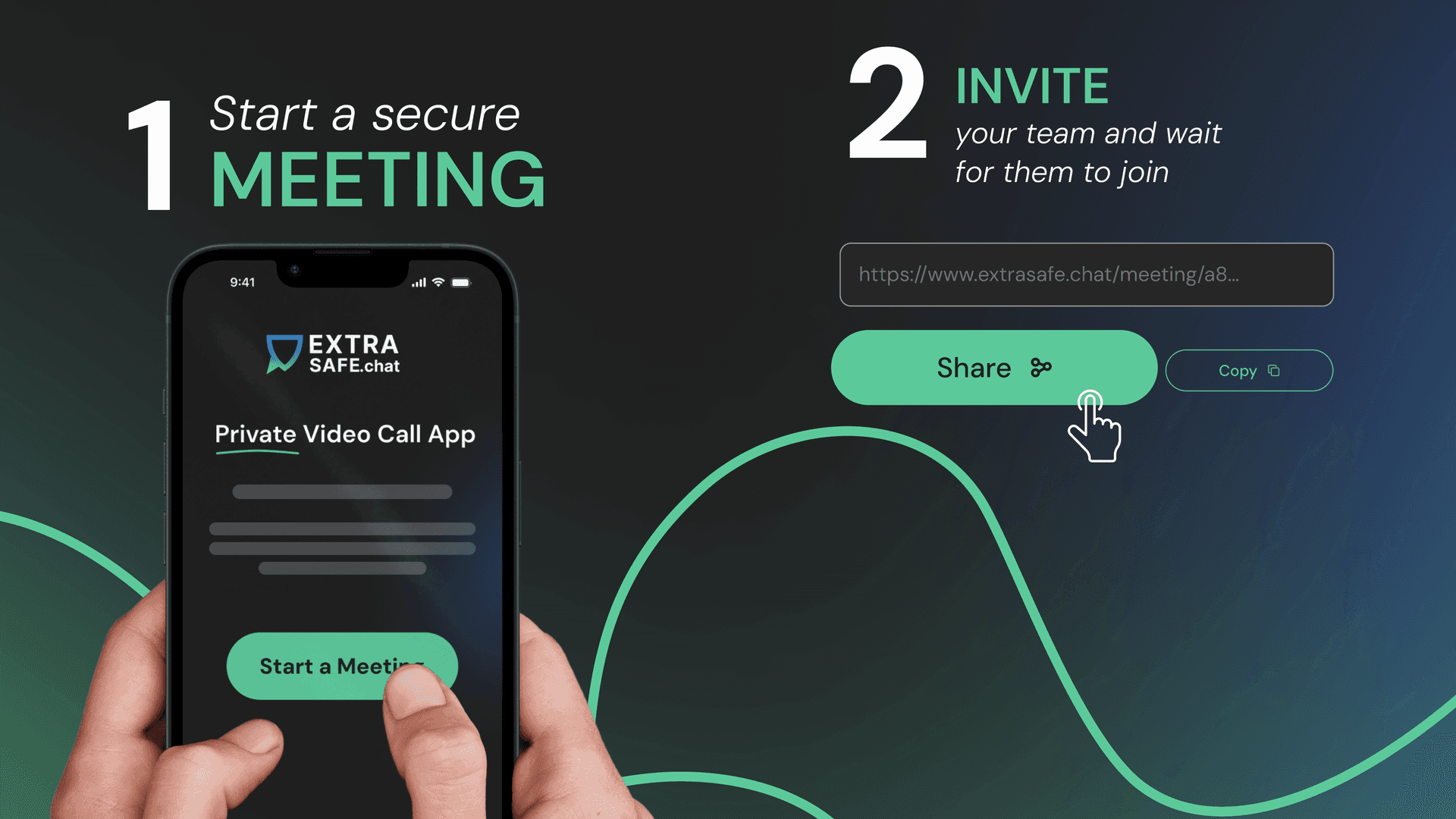 How to start encrypted messaging on extrasafe.chat - steps 1 & 2