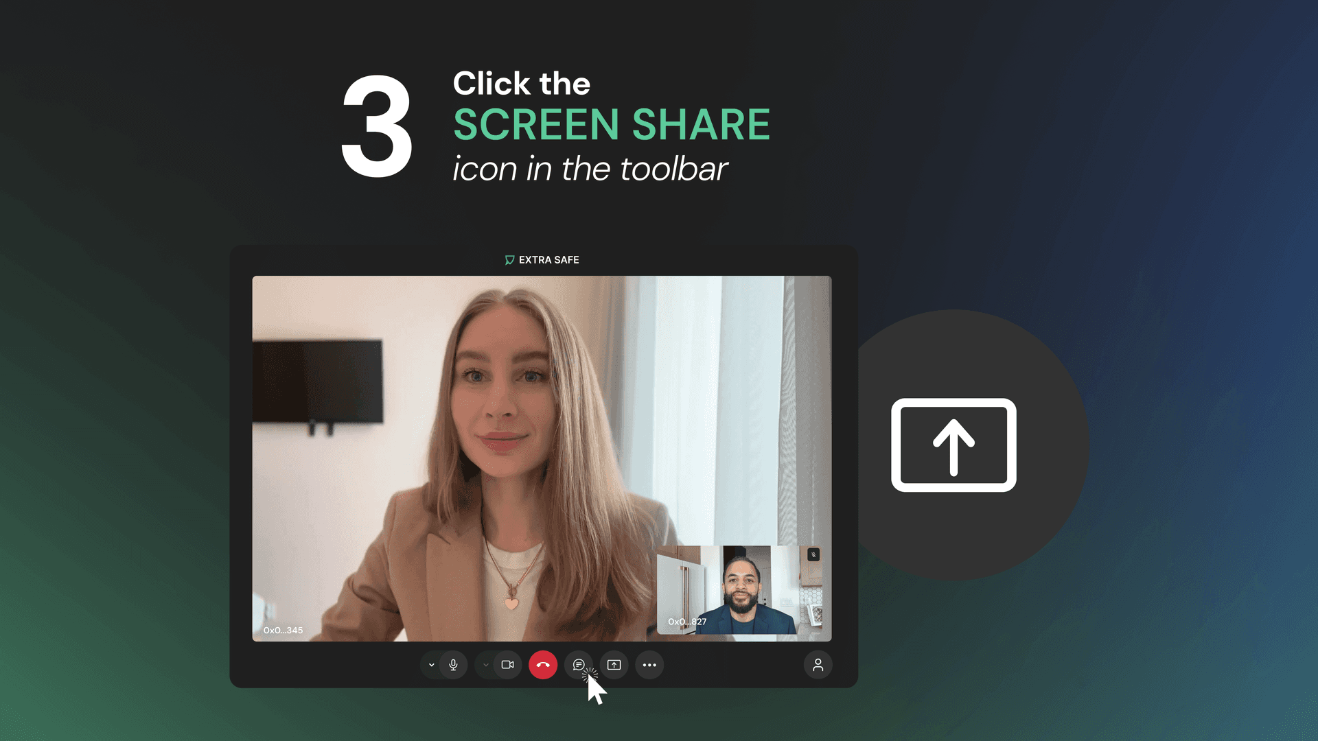 Screen sharing on extrasafe.chat - step 3