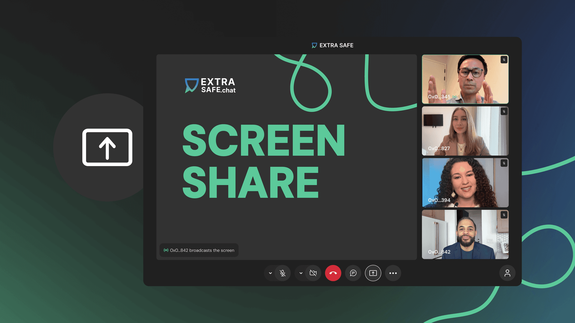 Screen sharing on extrasafe.chat