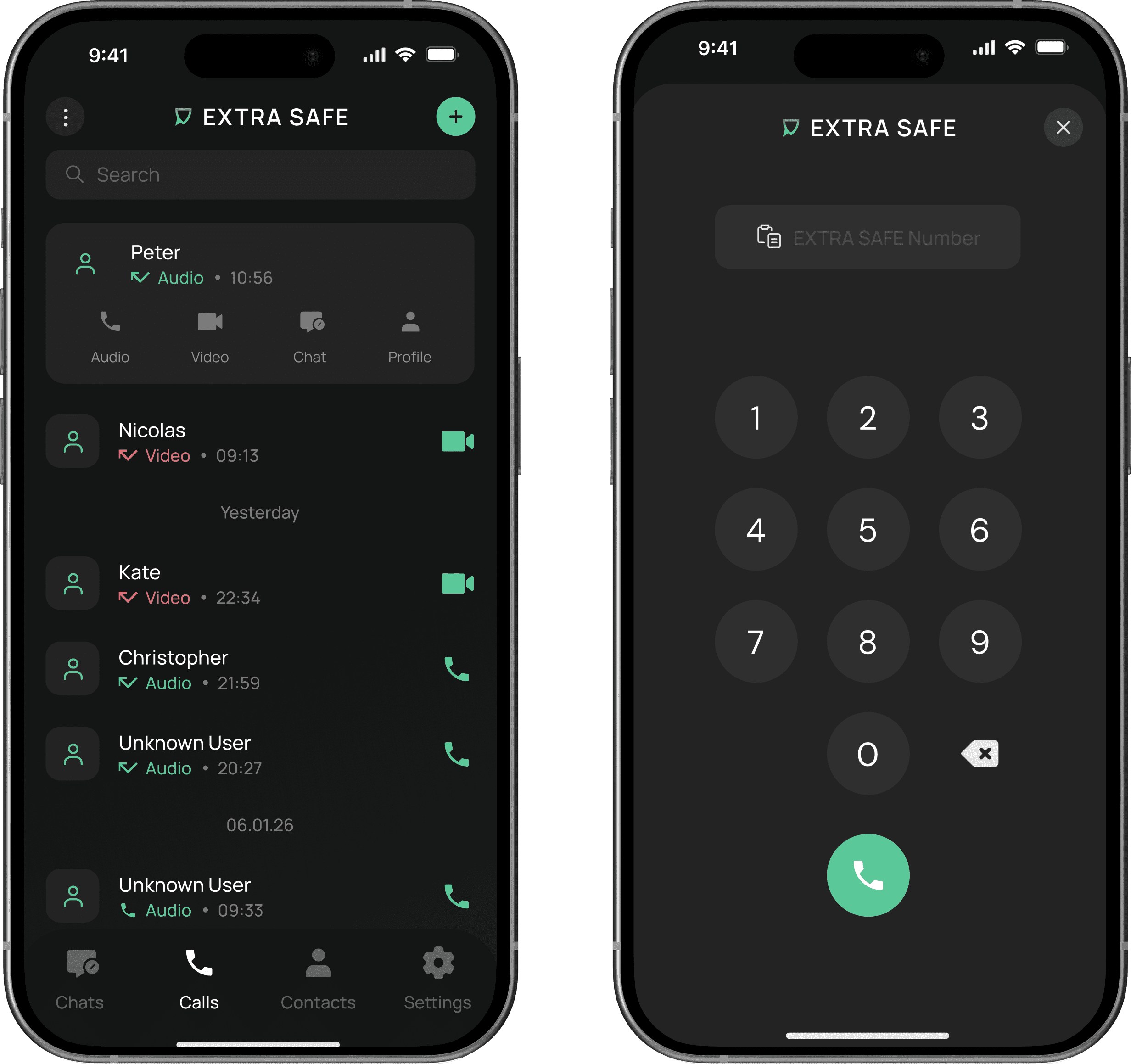 Secure voice and video calls