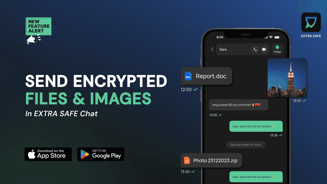 Send Encrypted File & Image In EXTRA SAFE Chat