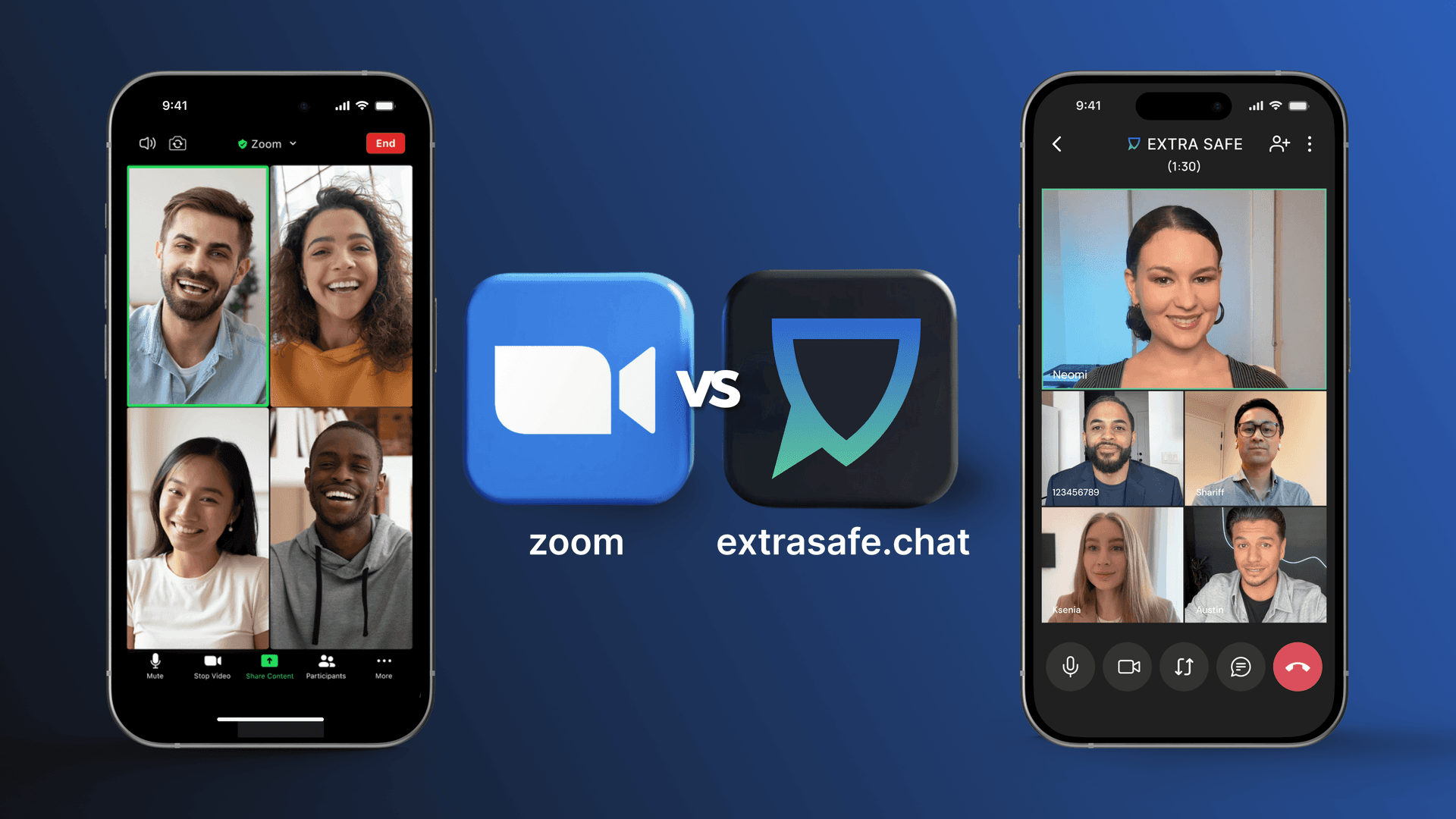 Mobile Apps: Zoom VS EXTRA SAFE