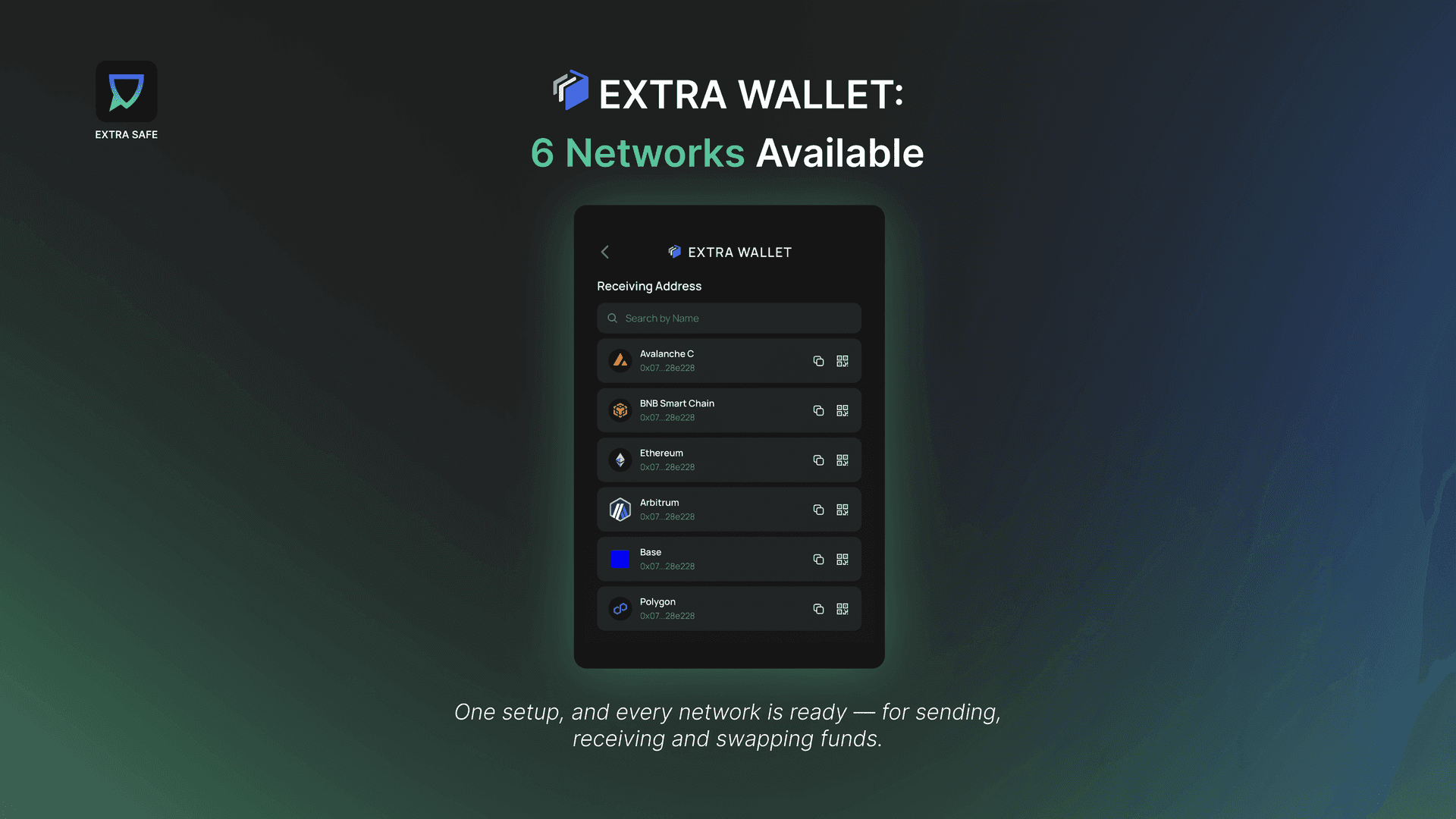 EXTRA WALLET: 6 networks available