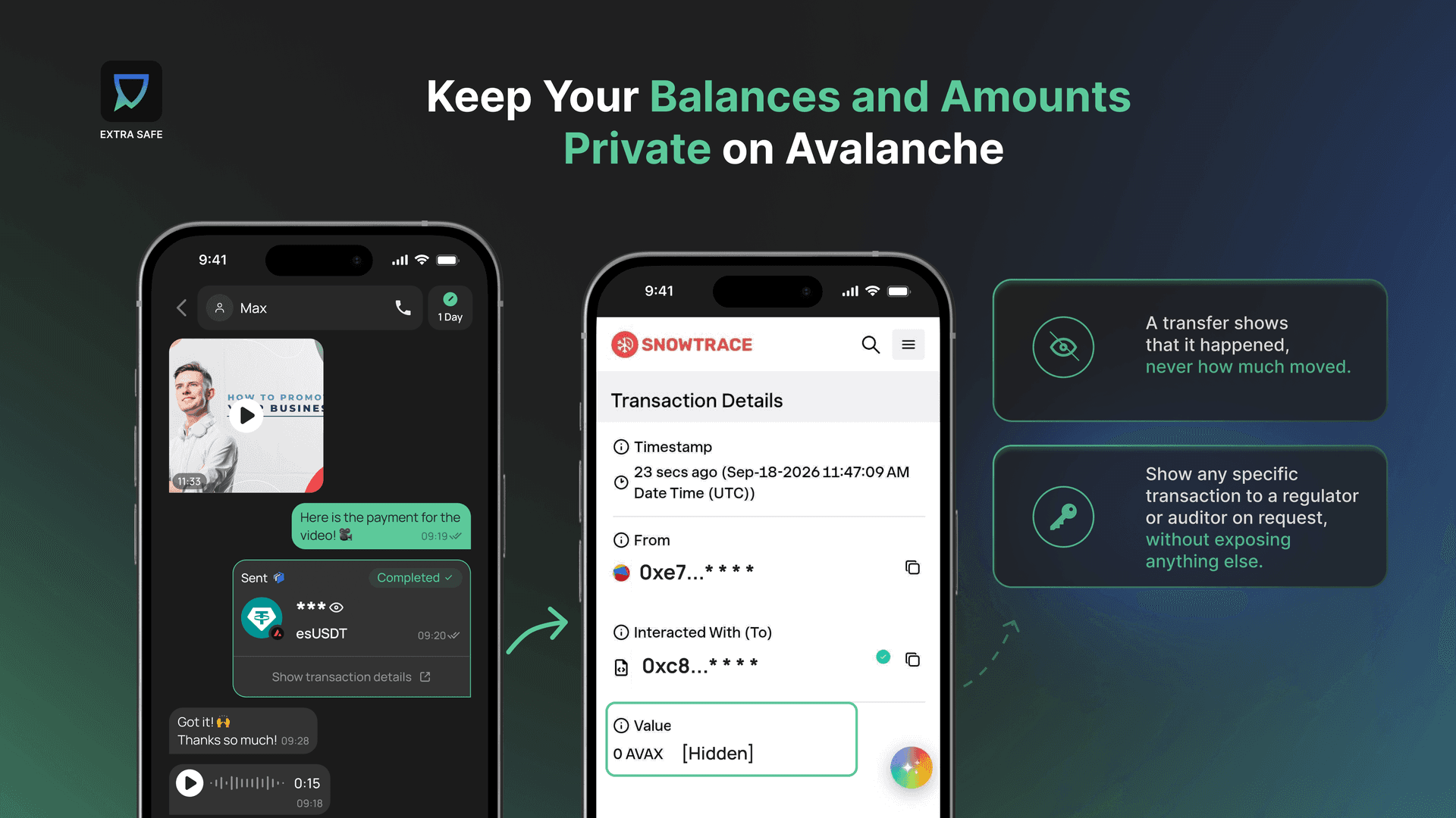 Keep your balances and transfer amounts private on Avalanche