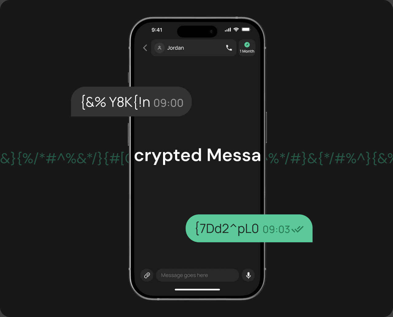 EXTRA SAFE chat screen showing end-to-end encrypted text messages