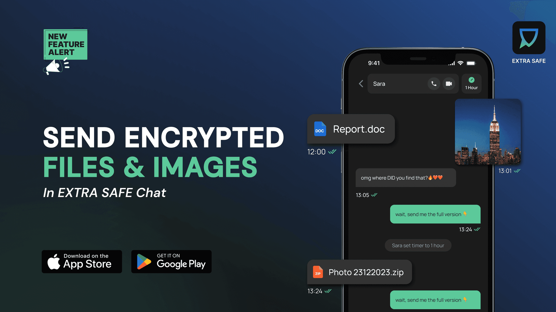 Send Encrypted File & Image In EXTRA SAFE Chat