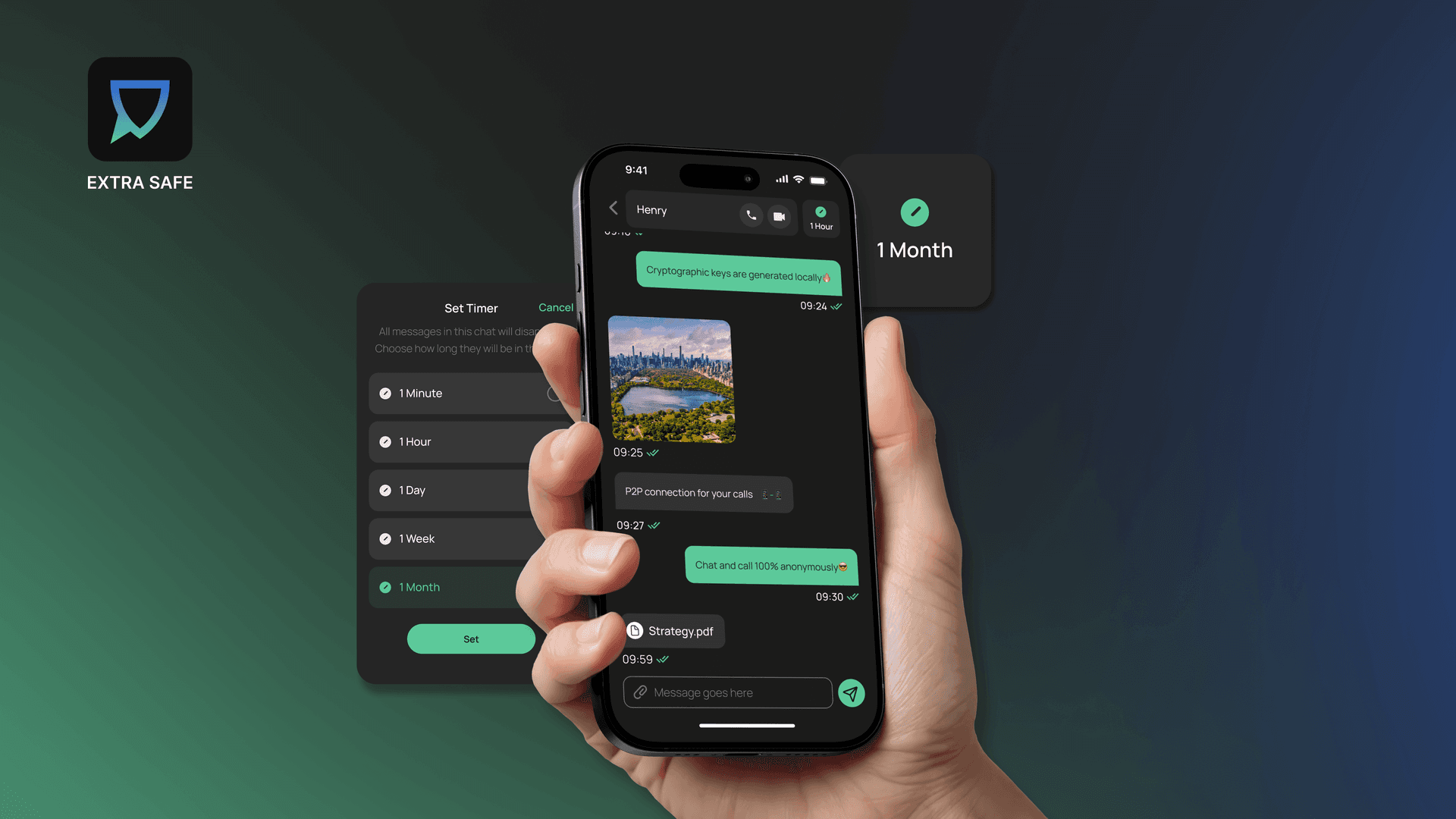 Send files and images in EXTRA SAFE chat