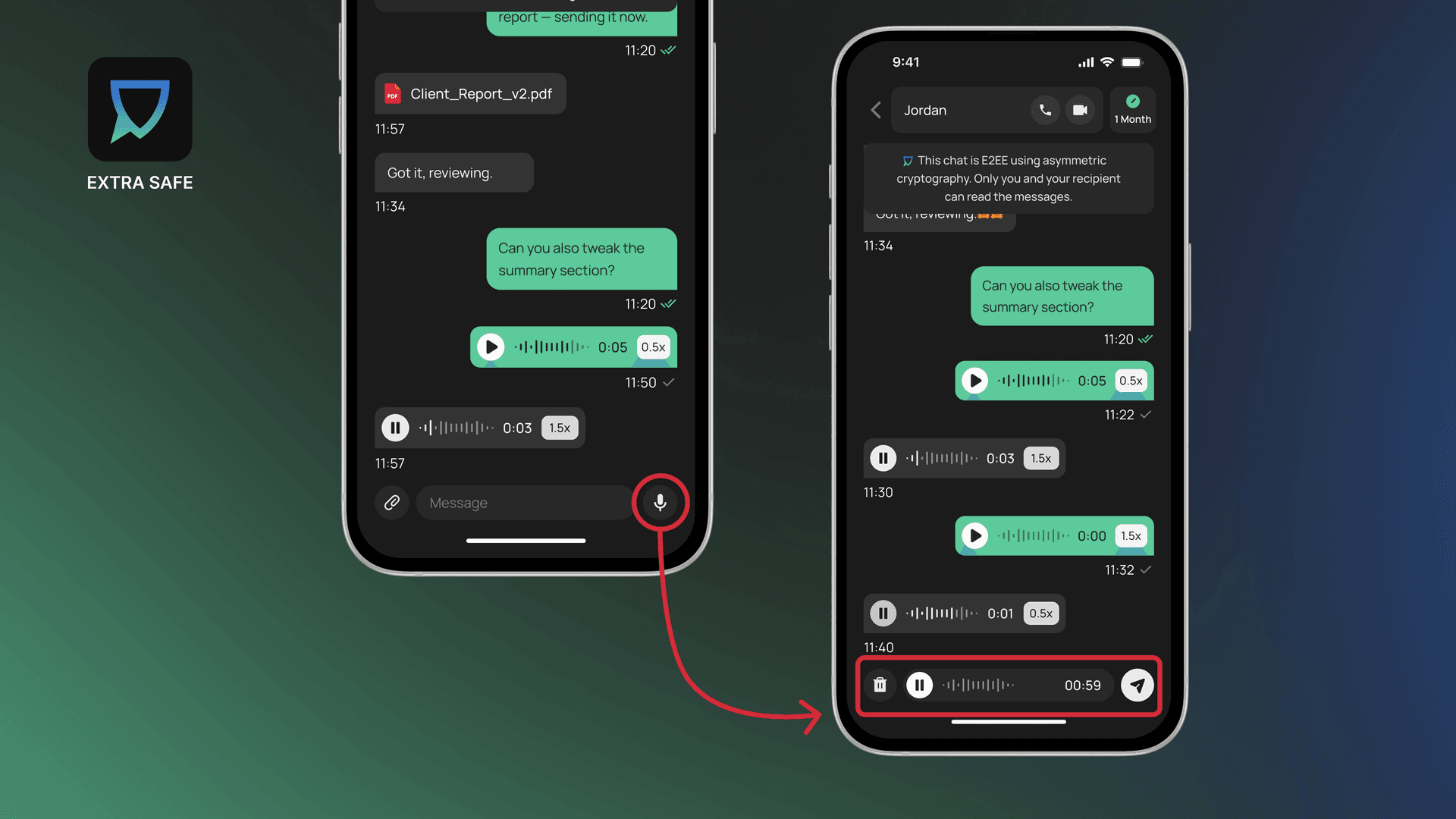 Voice Messages in EXTRA SAFE Chat