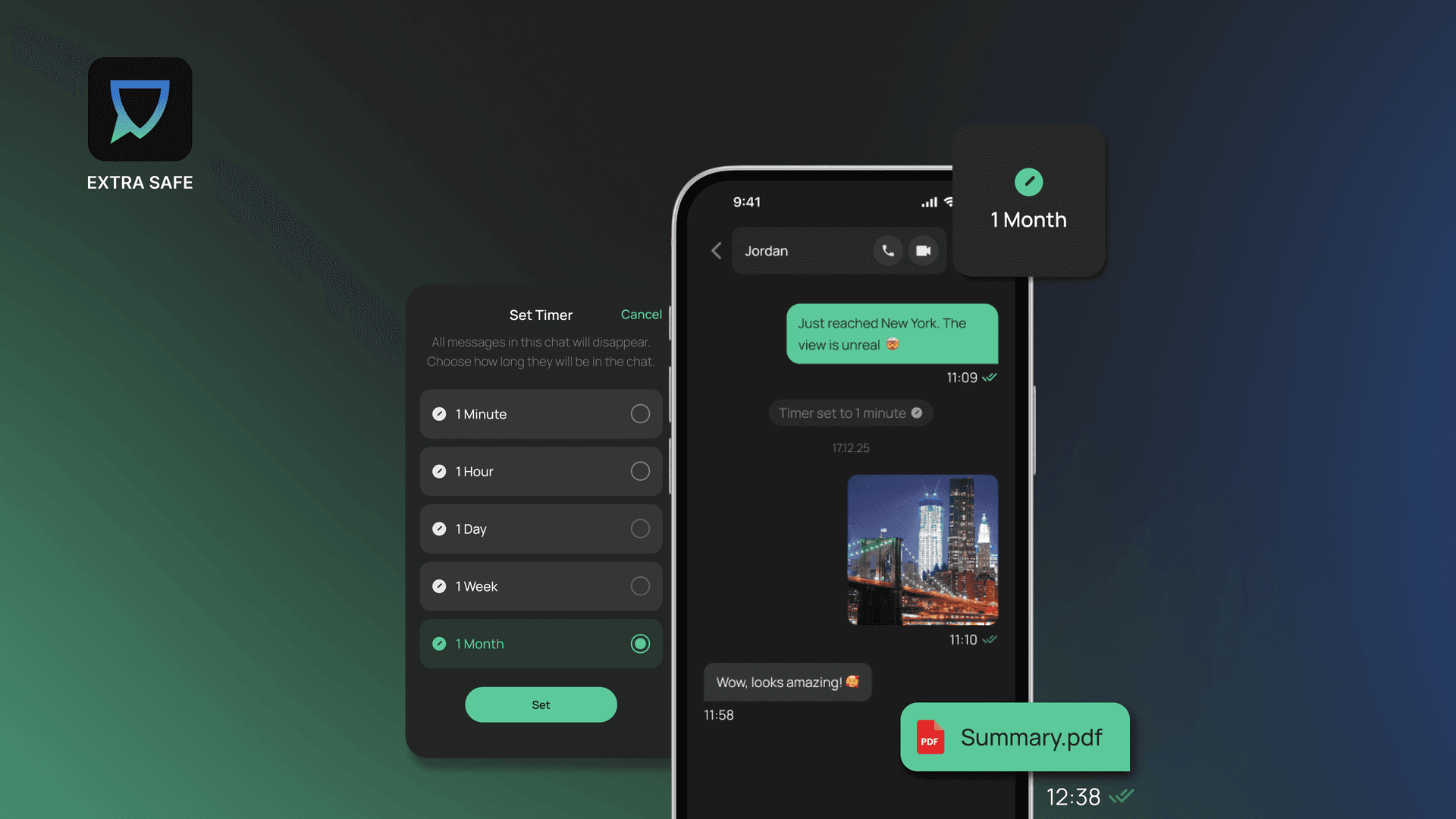 Chats following the timespan in EXTRA SAFE Chat