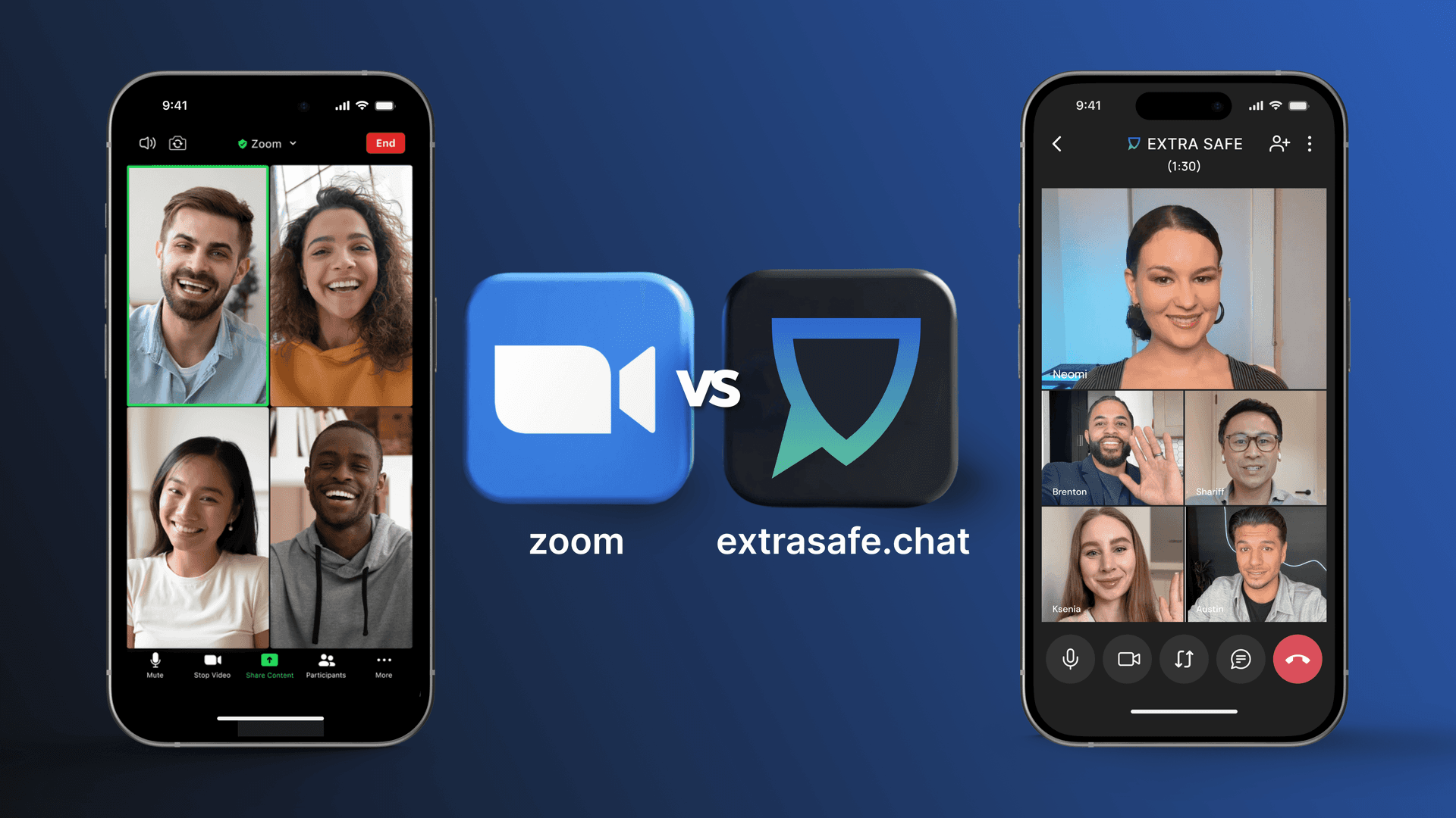 Mobile Apps: Zoom VS EXTRA SAFE