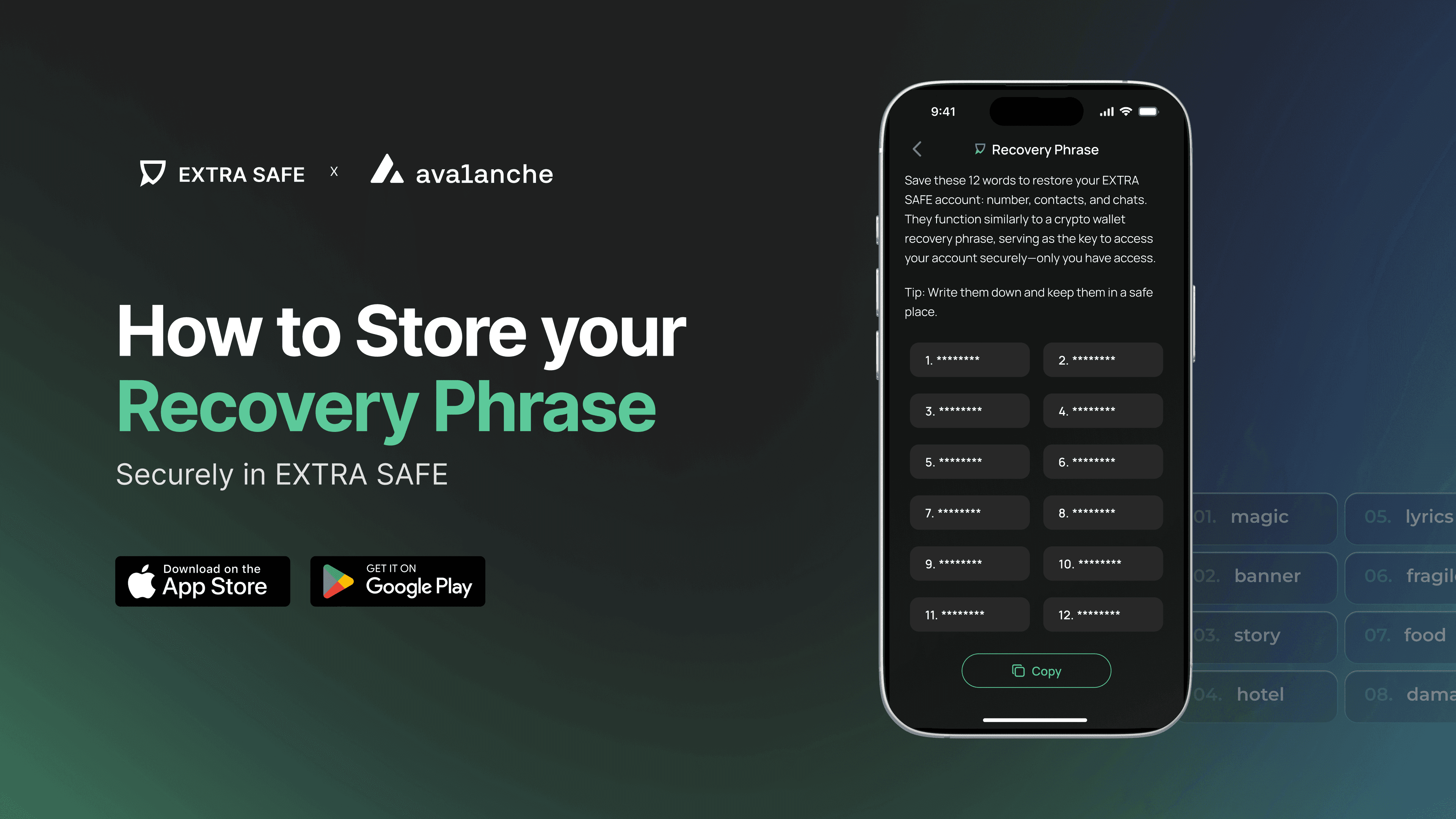 How to store your EXTRA SAFE recovery phrase securely