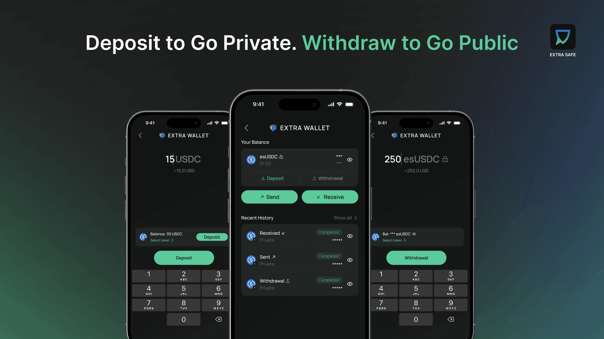 Deposit to Go Private. Withdraw to Go Public