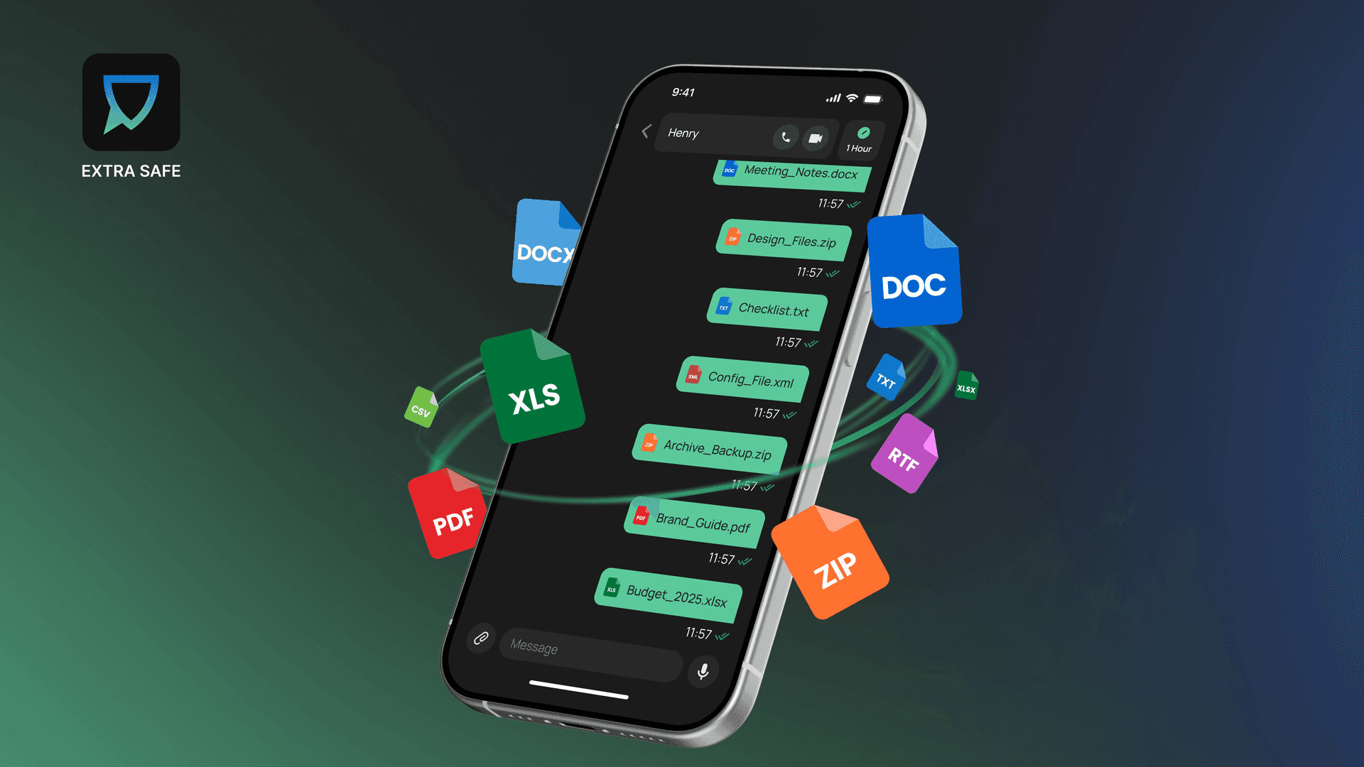 Encrypted file and image sharing in EXTRA SAFE chat